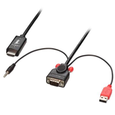 3m Male VGA & Audio with USB to HDMI Male Cable - Black